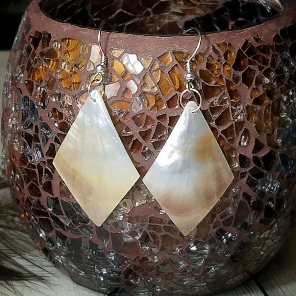 Genuine Mother of Pearl Sterling Silver Earrings